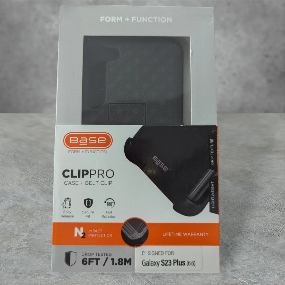 W7. Base ClipPro Case + Belt Clip For Samsung Galaxy S23 Plus In Black
